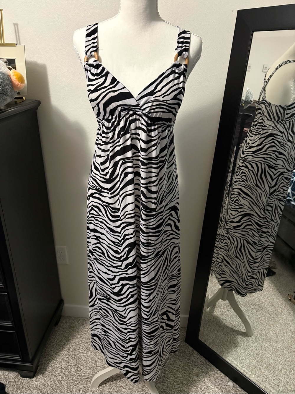 Heart Soul Zebra-Print Maxi - Black & White